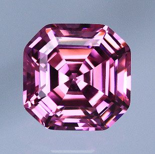 6A Quality:  Asscher Pink Cubic Zirconia