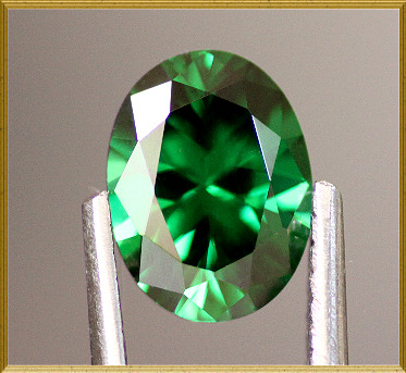 6A Quality:  Oval Emerald Green Cubic Zirconia