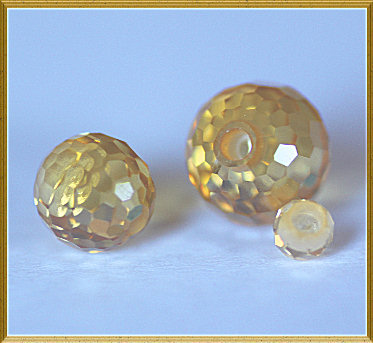 Beads: Ball with 2mm deep hole Citrine Cubic Zirconia