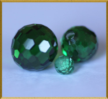 Beads: Ball with 2mm deep hole Emerald Green Cubic Zirconia