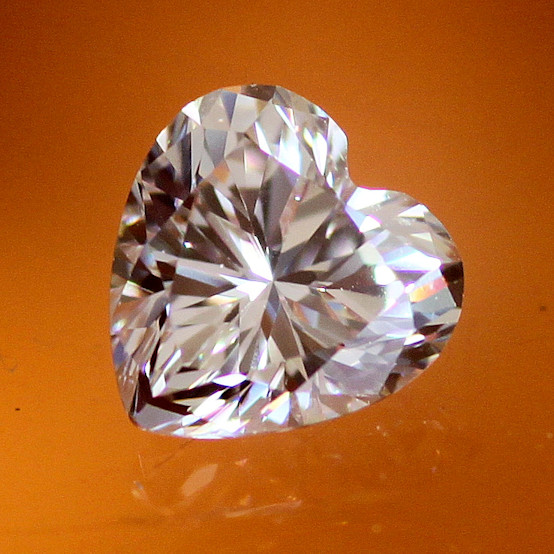 6A Quality:  Heart White Cubic Zirconia