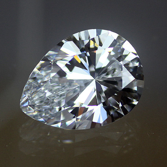 6A Quality:  Pear White Cubic Zirconia