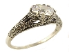 Sterling filigree 6x6 Old Mine Cut Ring