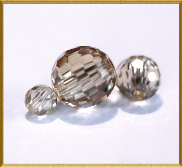 Beads: Ball with hole drilled Light Champagne Cubic Zirconia