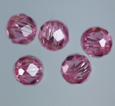 Beads: Ball with hole drilled Pink Cubic Zirconia