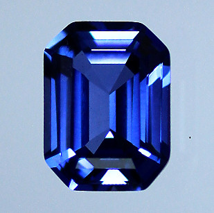 Lab Blue Sapphire:  Top Blue Rectangular Asscher 