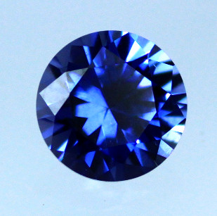 Lab Blue Sapphire:  Top Blue Round Brilliant Lab Blue Sapphire