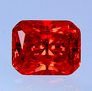 6A Quality:  Modern Radiant Padparadscha Cubic Zirconia