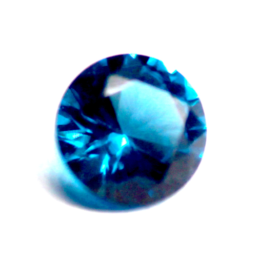 Nanocrystal:  Swiss Blue Topaz Round Brilliant Nanocrystal