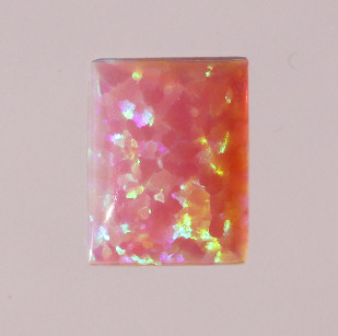 Lab Created Opal:  Emerald Cabochon Light Pink (k-8) Lab Created Opal