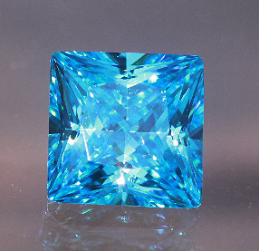 6A Quality:  Princess Dark Blue Topaz Cubic Zirconia