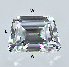 Trapezoid Emerald: White Cubic Zirconia